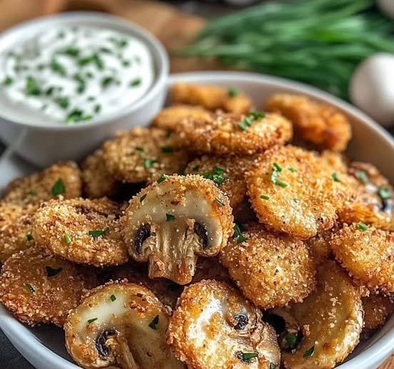 Crispy Garlic Mushroom Bites