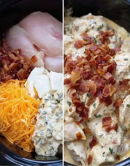 Slow Cooker Cream Cheese Crack Chicken