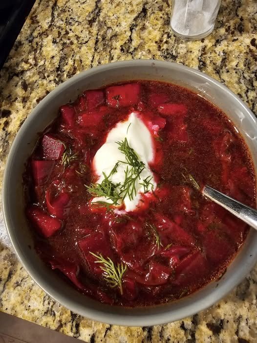 Homemade Borscht (Beet Soup)